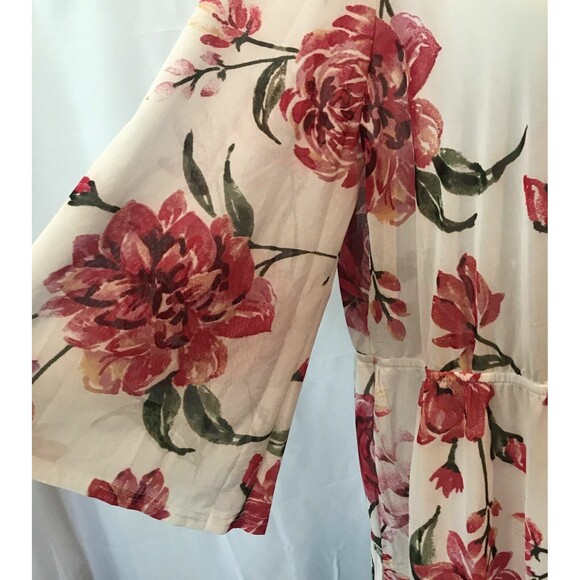 Plus Size Duster Robe Lightweight Floral Swim Bathing Suit Cover Up 2X - Picture 7 of 12